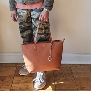 ‼️SOLD‼️Lauren Ralph Lauren - "Pumpkin Spice" Leather Tote